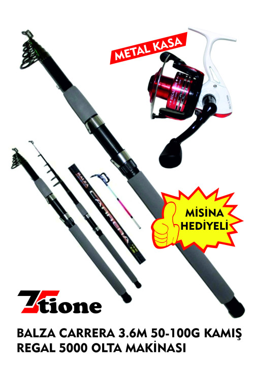 TİONE KAMIŞ+MAKİNA KIYI BALIKÇILIĞI SET ( MİSİNA HEDİYELİ ) 