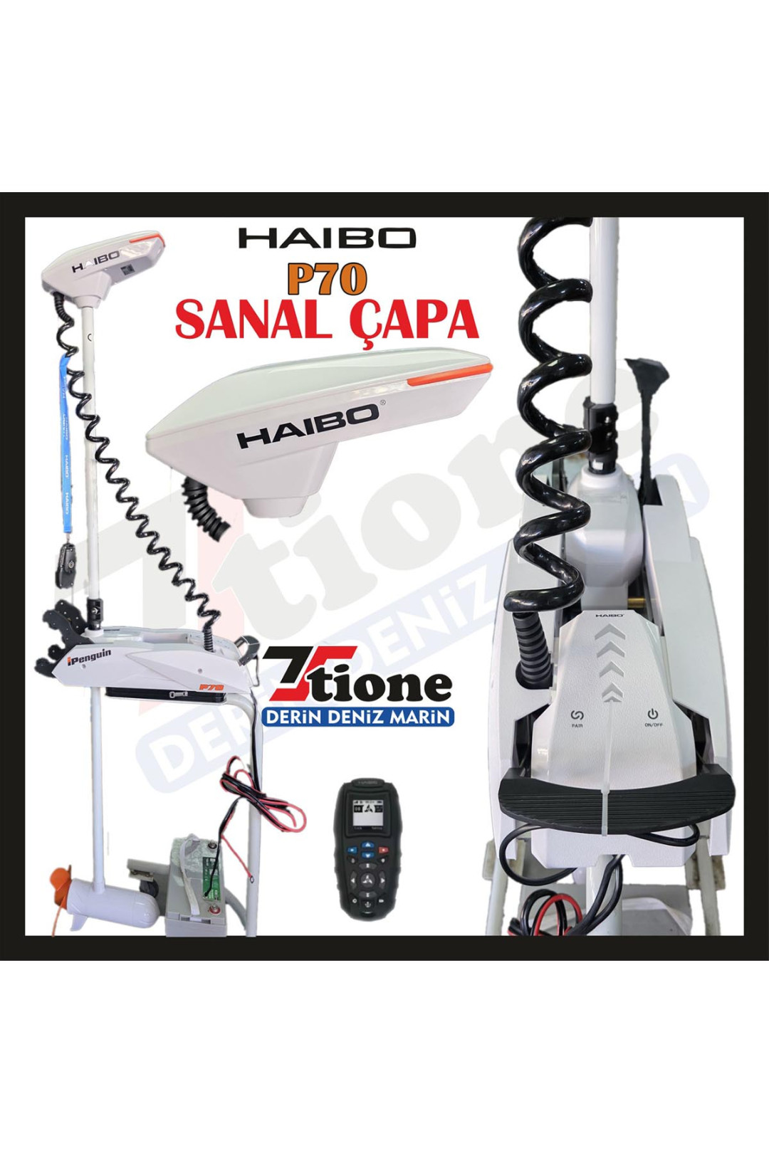 Haibo Ipenguin P70 Gps 12V 72” 70 Lbs Elektronik Sanal Çapa 2 YIL GARANTİLİ 2025 MODEL