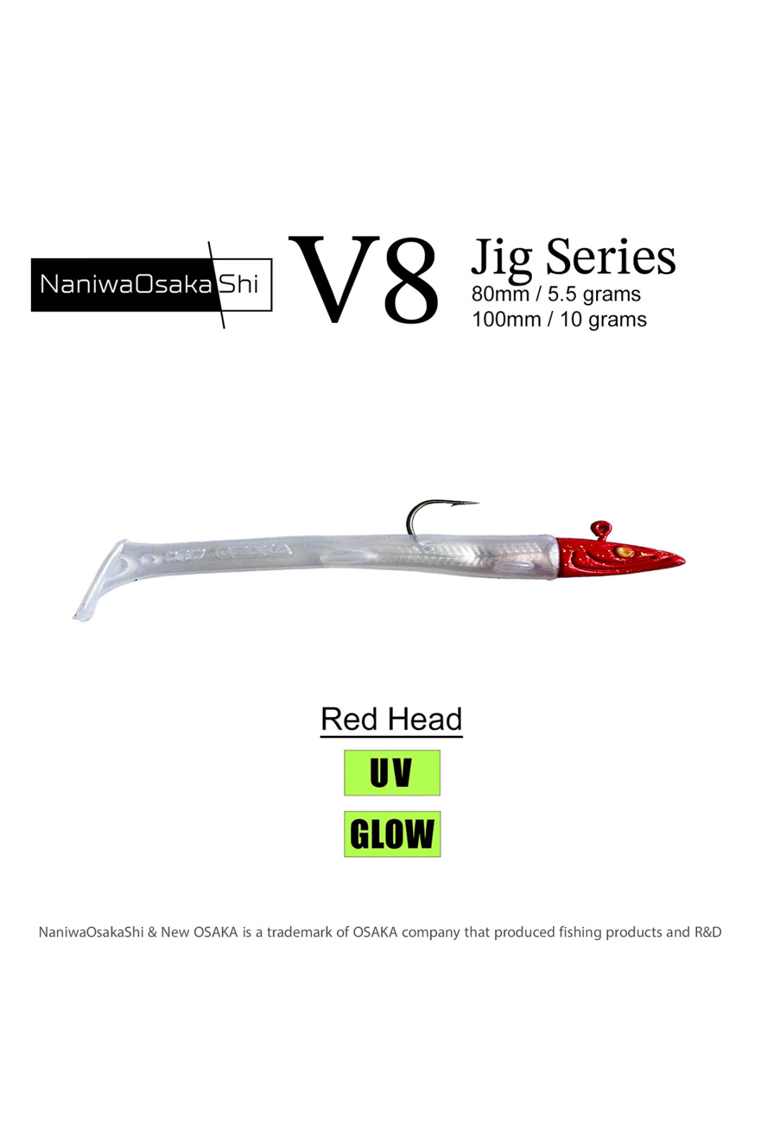 Naniwa Osaka Shi V8 Jig Series 80mm 5,5gr Silikon Yem Red Head