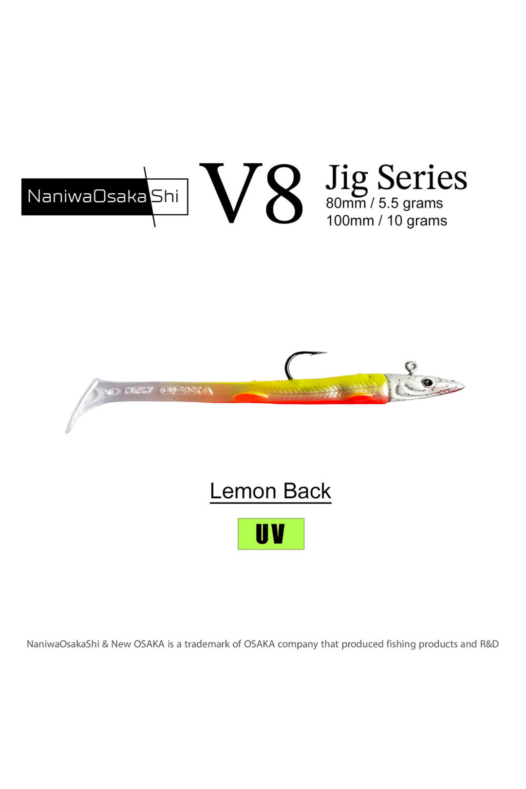 Naniwa Osaka Shi V8 Jig Series 80mm 5,5gr Silikon Yem Lemon Back