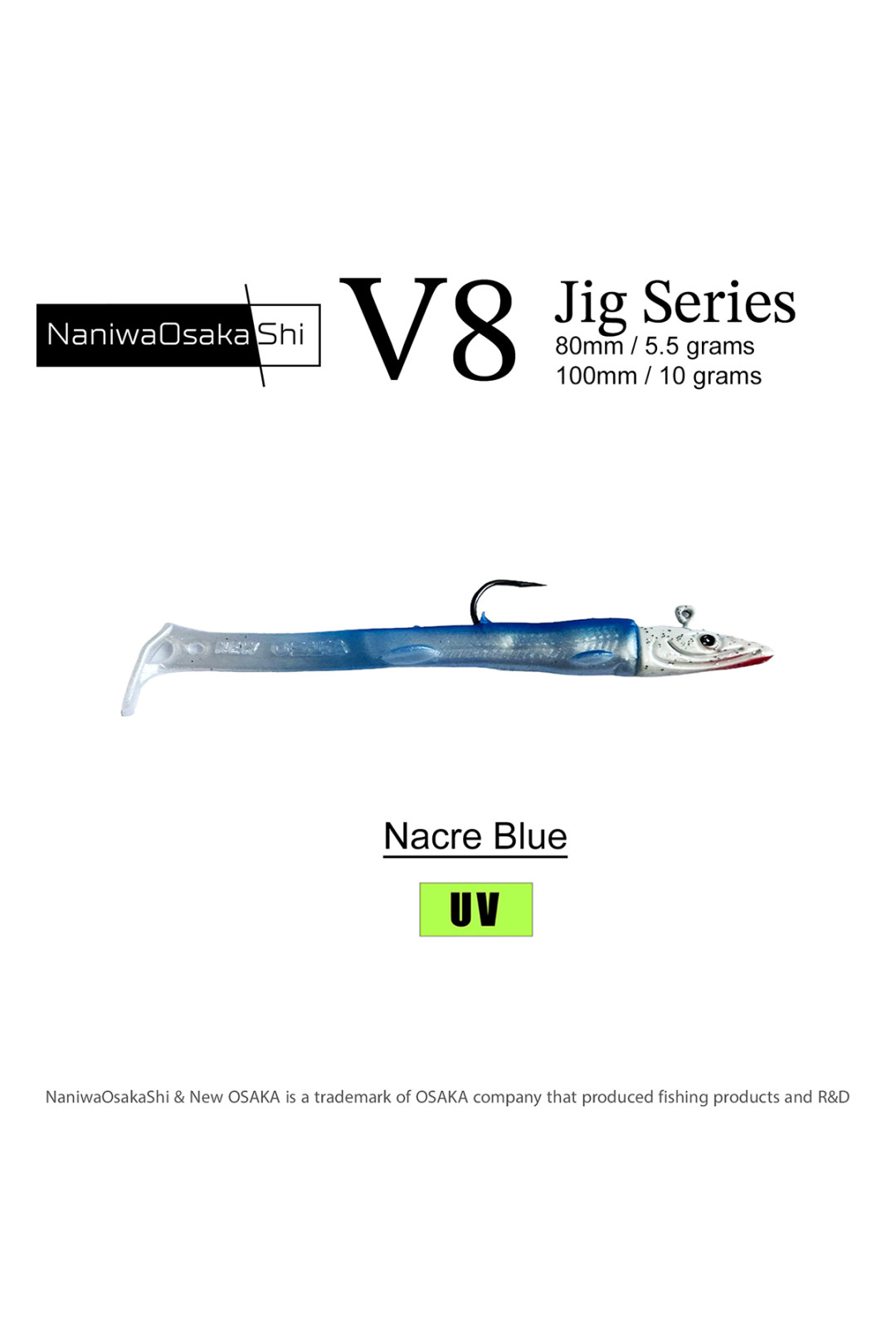 Naniwa Osaka Shi V8 Jig Series 80mm 5,5gr Silikon Yem Nacre Blue
