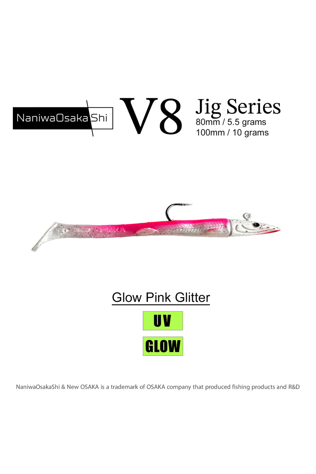 Naniwa Osaka Shi V8 Jig Series 80mm 5,5gr Silikon Yem Pink Glitter