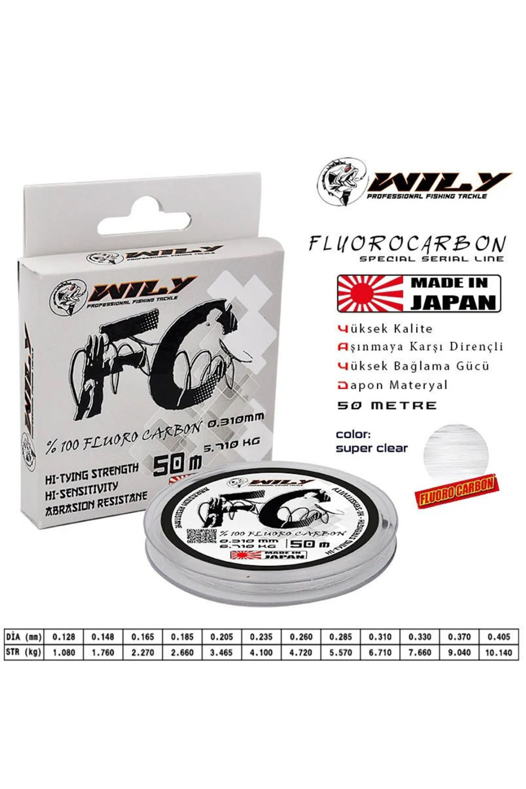 WILY %100 FLUOROCARBON MİSİNE 50M