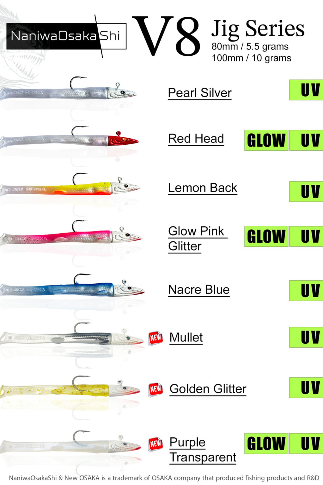 NANIWAOSAKASHI SERIES V8 JIG 5,5GR 80MM