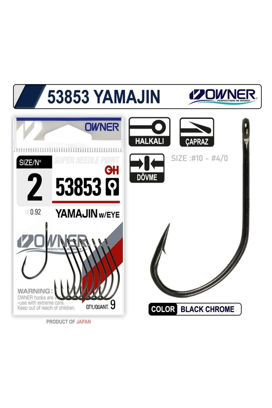 OWNER 53853 Yamajin With Eye Black Chrome iğne