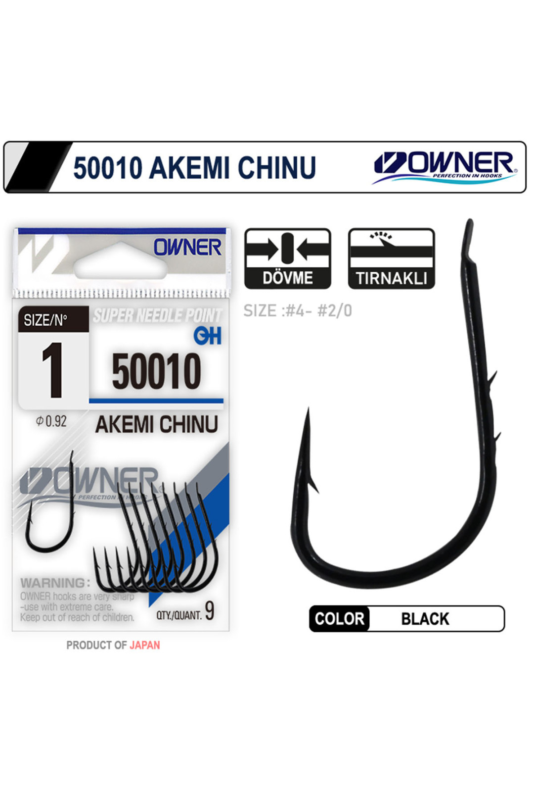 Owner 50010 Akemi Chinu Black İğne