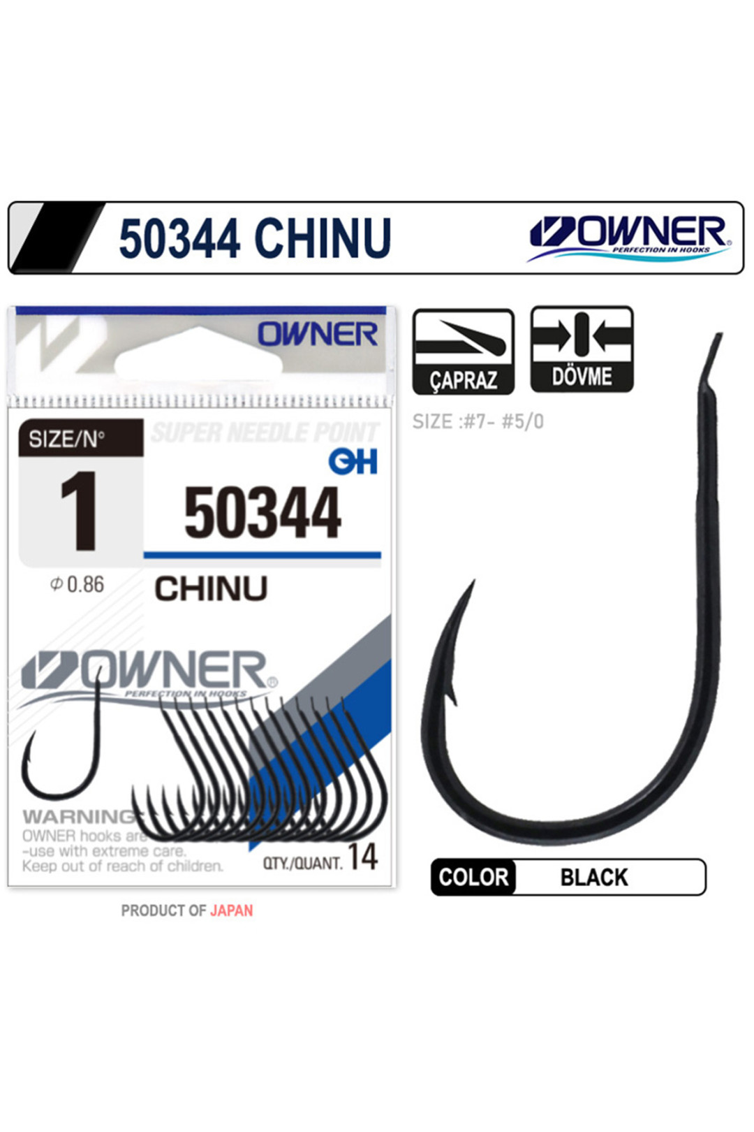 Owner 50344 Chinu Black İğne